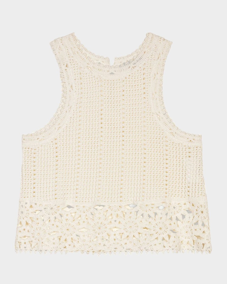 Lomyna Floral Crochet Sleeveless Top